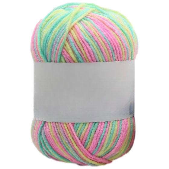 Multicolored Anti-Pill Acrylic Yarn 50g/1.76oz, 136.7 Yards for Baby Projects, Garments, and Decor