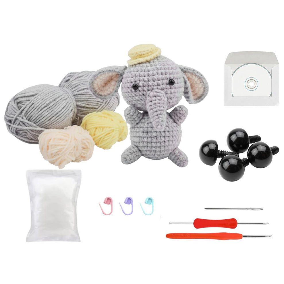 Beginner Crochet Animal Kit with Step by Step Tutorials for DIY Knitting and Craft Projects