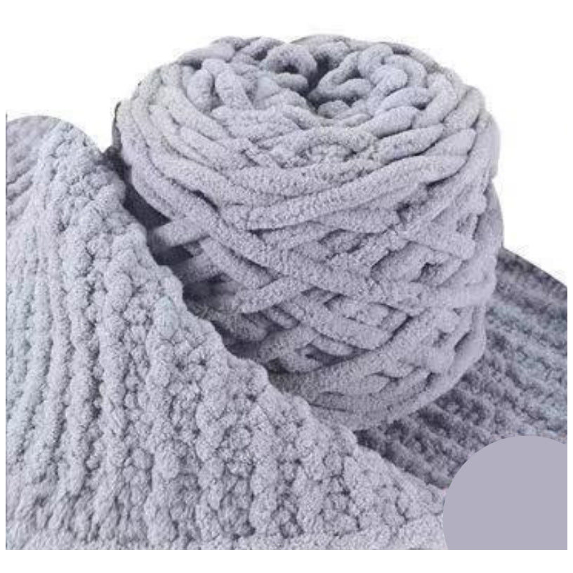 5mm Super Bulky Icicle Chenille Blanket Yarn 100g/3.53oz, 72 Yards for Knitting & Crocheting Crafts