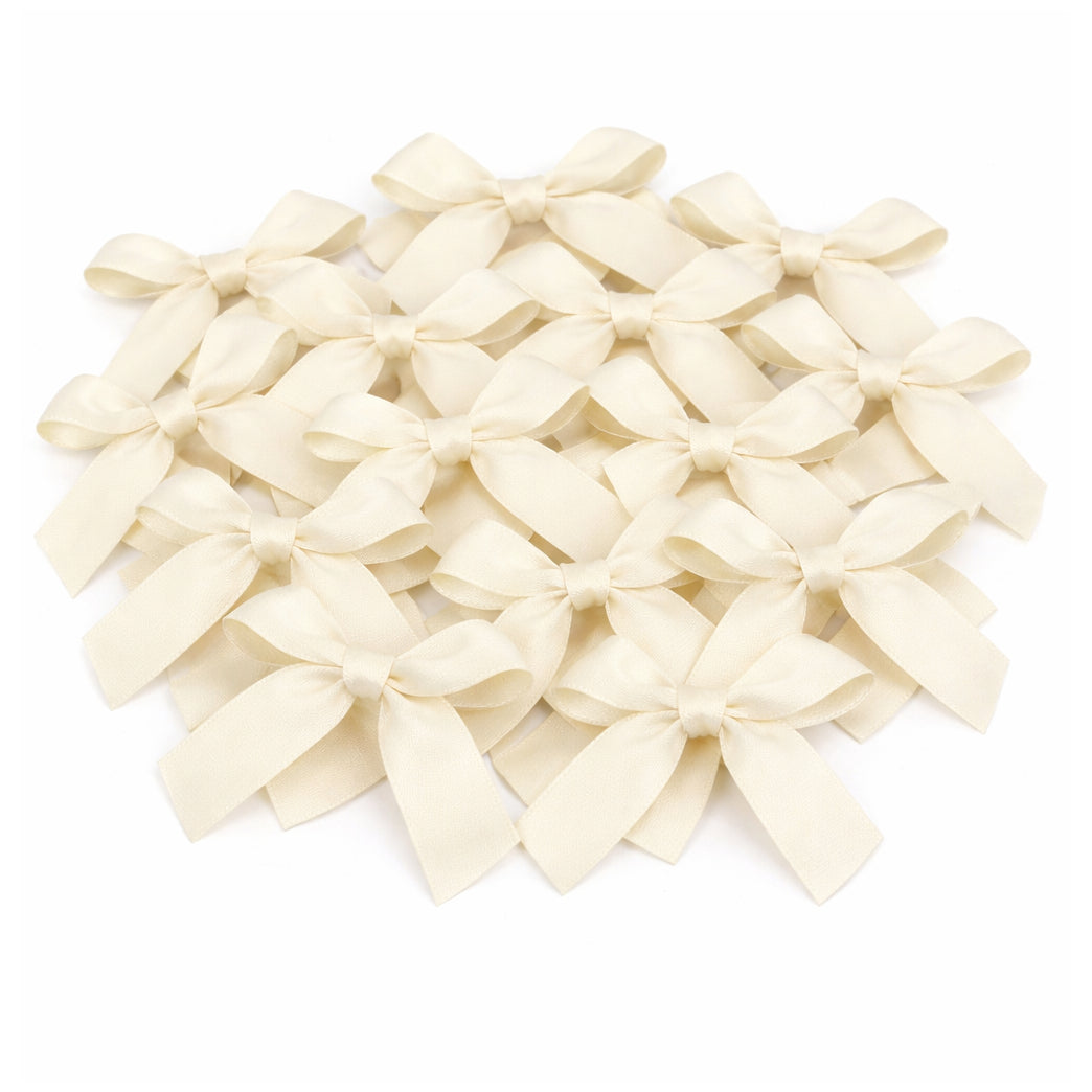 Mini Satin Ribbon Bows 4cm Hand Tied Fabric Flowers for DIY Crafts Gift Packaging Decorations, Pack of 50