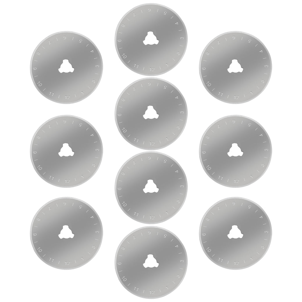 45mm Rotary Cutter Blades for Fabric Quilting Compatible with Olfa Fiskars Truecut Sewing Crafts, Pack of 10
