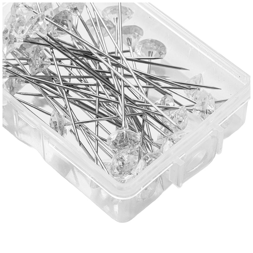2 Inch Rhinestone Corsage Pins Straight Head Floral Pins for Wedding Bouquets, Sewing, Quilting and DIY Crafts
