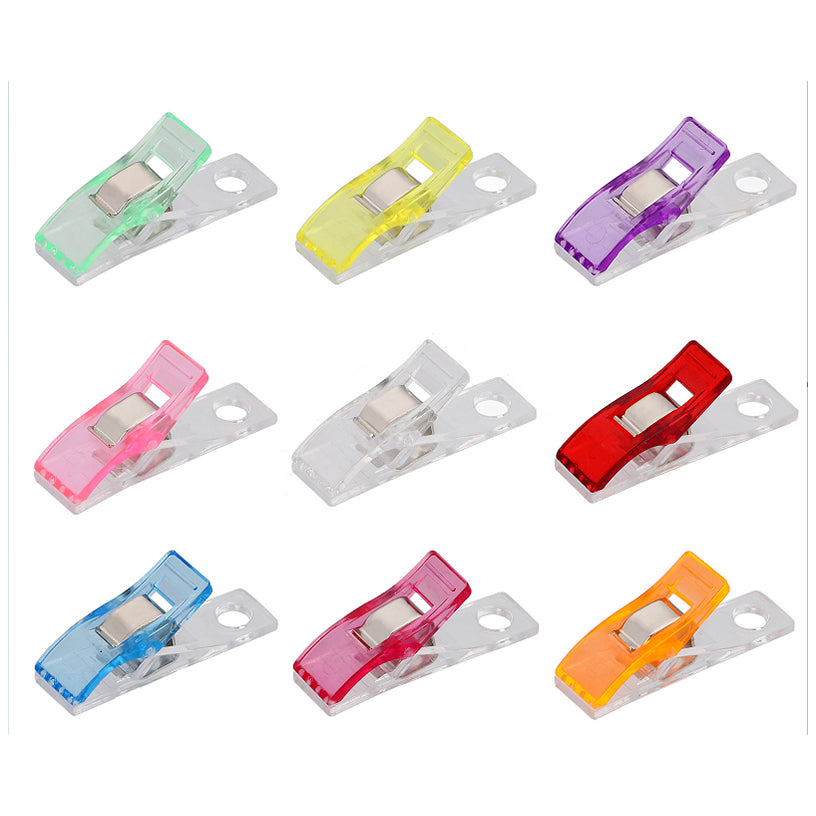Sewing Clips for Fabric Quilting and Binding Assorted Colors with Storage Jar, Pack of 100