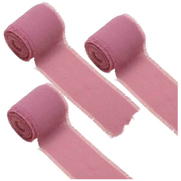 1.5 Inch Chiffon Ribbon 3 Rolls 15 Yards Total for Wedding Bouquets and Floral Decorations