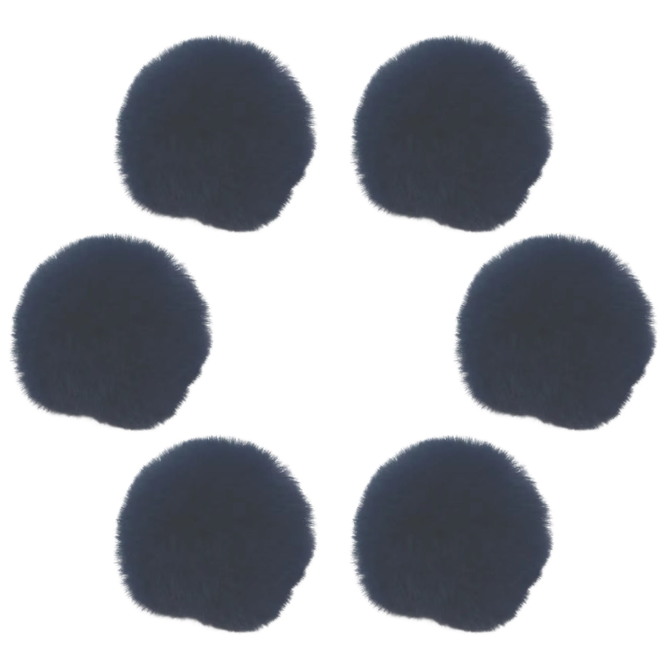 7.5cm Faux Rabbit Fur Ball for DIY Crafts, Keychains, and Decorations, 6-Pack