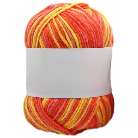 Multicolored Anti-Pill Acrylic Yarn 50g/1.76oz, 136.7 Yards for Baby Projects, Garments, and Decor