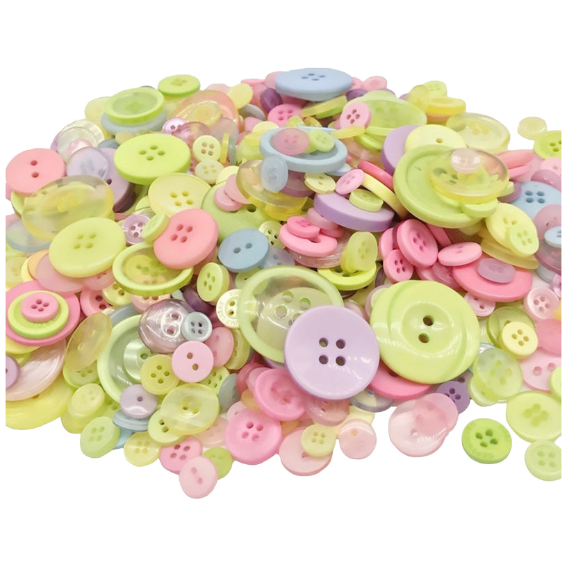 Assorted Resin Buttons 2 and 4 Hole Mixed Sizes 0.9 to 3.5 cm for Sewing and DIY Crafts, Pack of 500