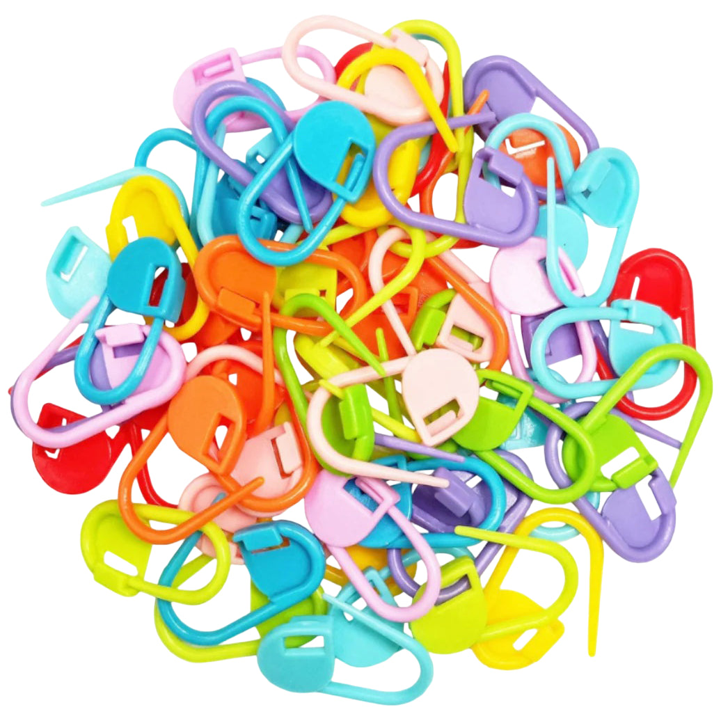 50pcs Colorful Locking Stitch Markers for Knitting and Crochet with Storage Box