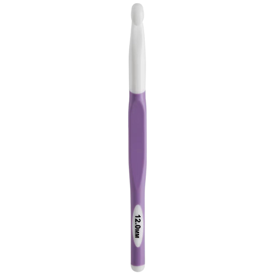 Ergonomic TPR Handle Crochet Hook – Large ABS Rubber Handle for Knitting & Weaving