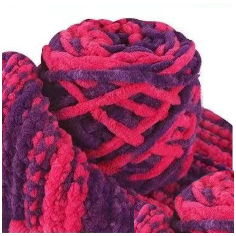 5mm Super Bulky Icicle Chenille Blanket Yarn 100g/3.53oz, 72 Yards for Knitting & Crocheting Crafts