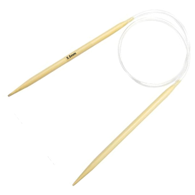 Carbonized Bamboo Circular Knitting Needles with Clear Cables, 16" Length for Smooth Knitting
