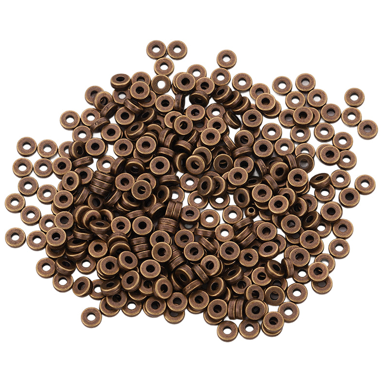 6mm Gold Flat Round Spacer Beads Disc Loose Beads for Diy Jewelry Bracelet Necklace Crafts, Pack of 1000
