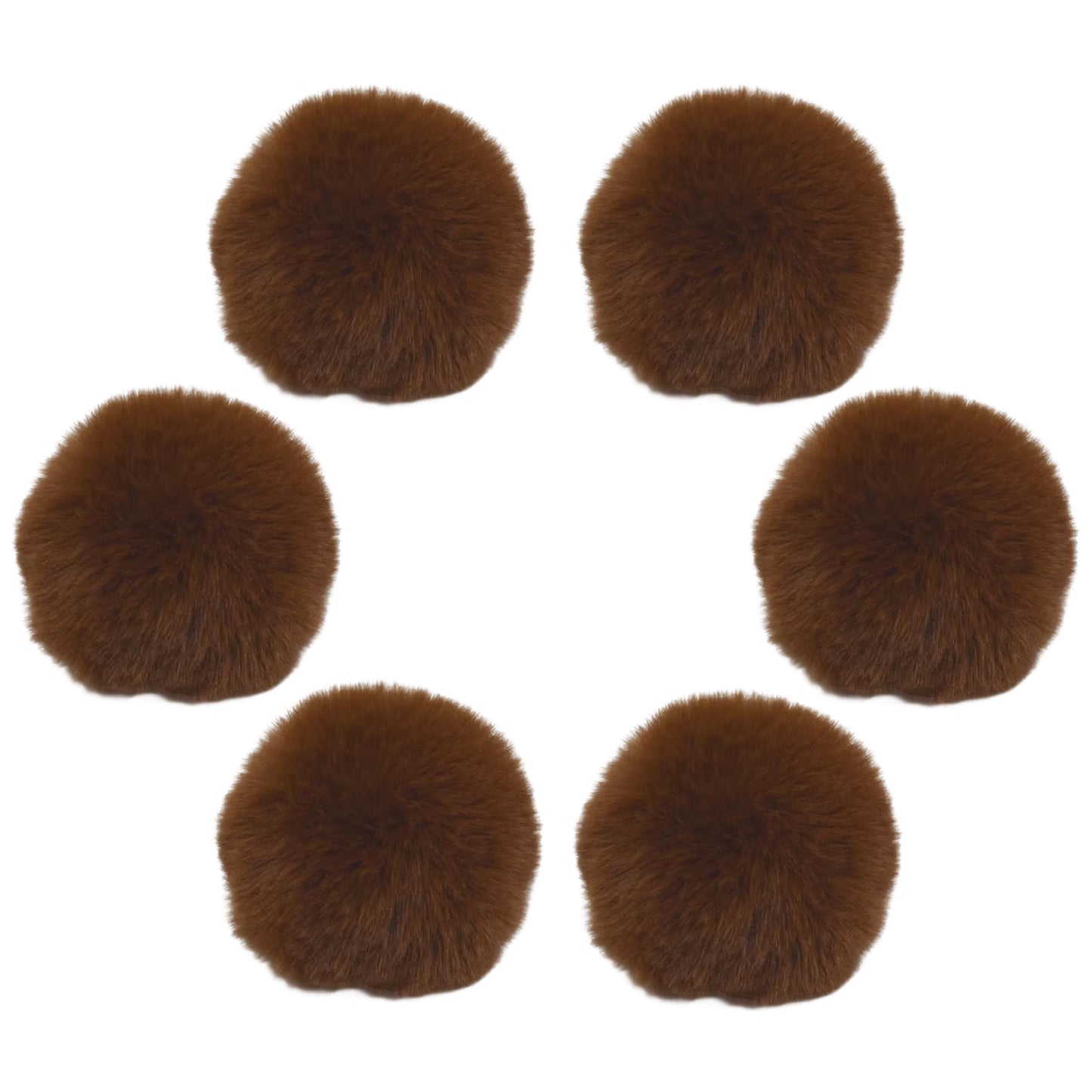 7.5cm Faux Rabbit Fur Ball for DIY Crafts, Keychains, and Decorations, 6-Pack