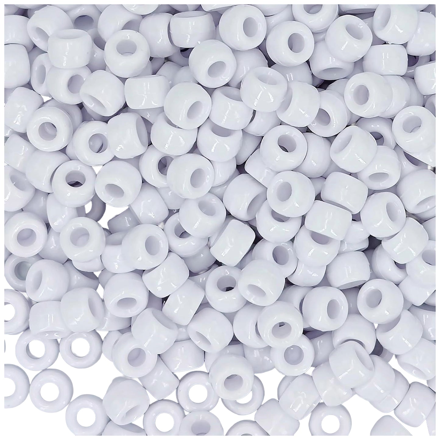 Plastic Pony Beads 6x9mm for Hair Braiding Bracelets Keychains and DIY Crafts, Pack of 300