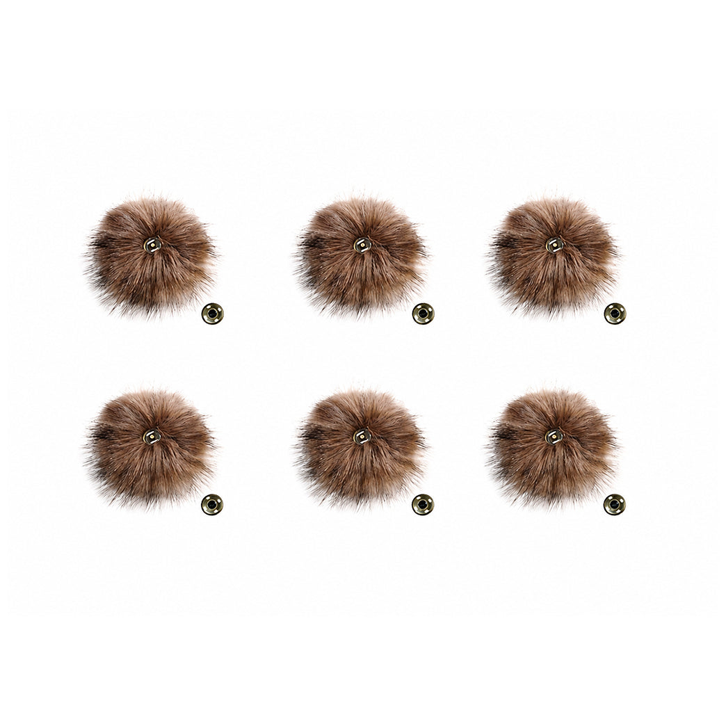 Detachable Faux Fox Fur Pom Poms for Hats with Snaps, 4.3 Inch DIY Accessories, Pack of 6