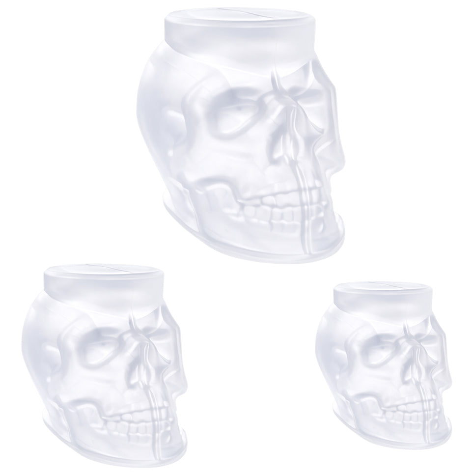 3D Skull Resin Molds Flexible Clear Silicone Head Molds for Resin Soap Candle Wax Casting Halloween Decor, Pack of 3