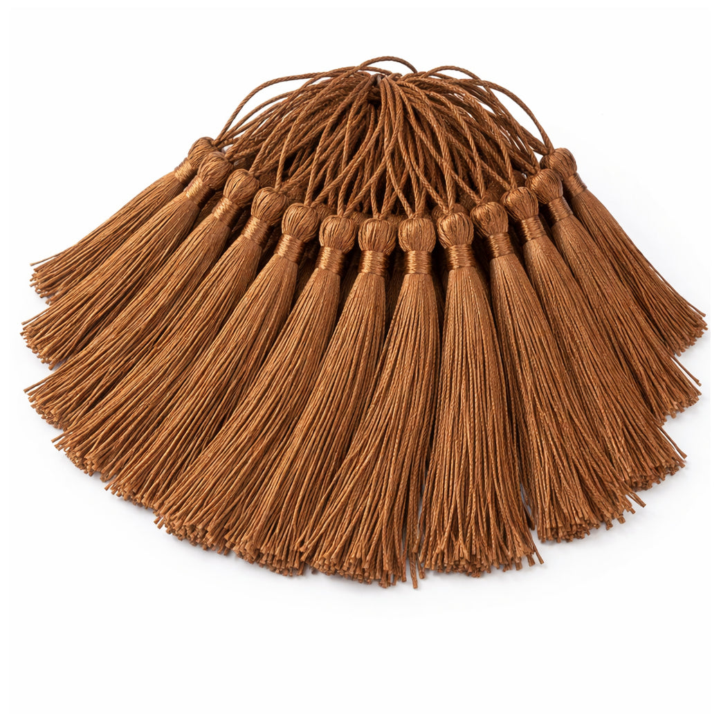 Mini Tassels with Loops 5 Inch Polyester Silky Tassels for Bookmarks and Crafts, Pack of 120