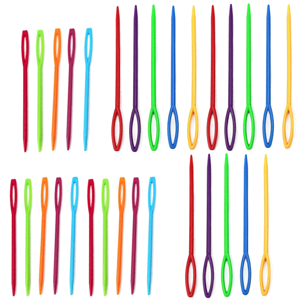Large Eye Plastic Yarn Needles for Crochet Knitting Sewing DIY Crafts Colorful Lacing Tools