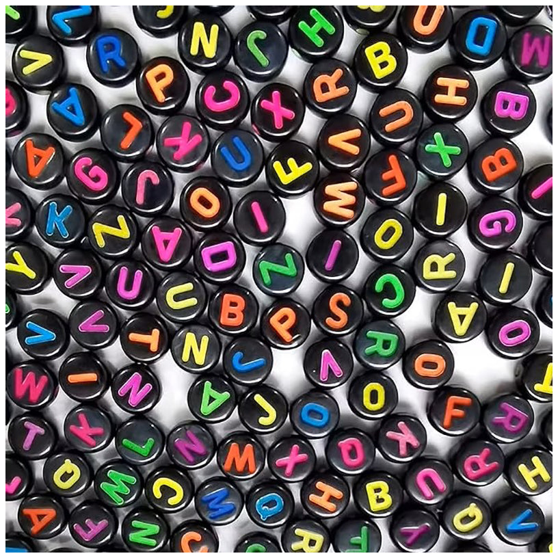 3500PCS Colorful Acrylic Letter Beads 4x7mm Round Alphabet Beads for DIY Jewelry Making Crafts