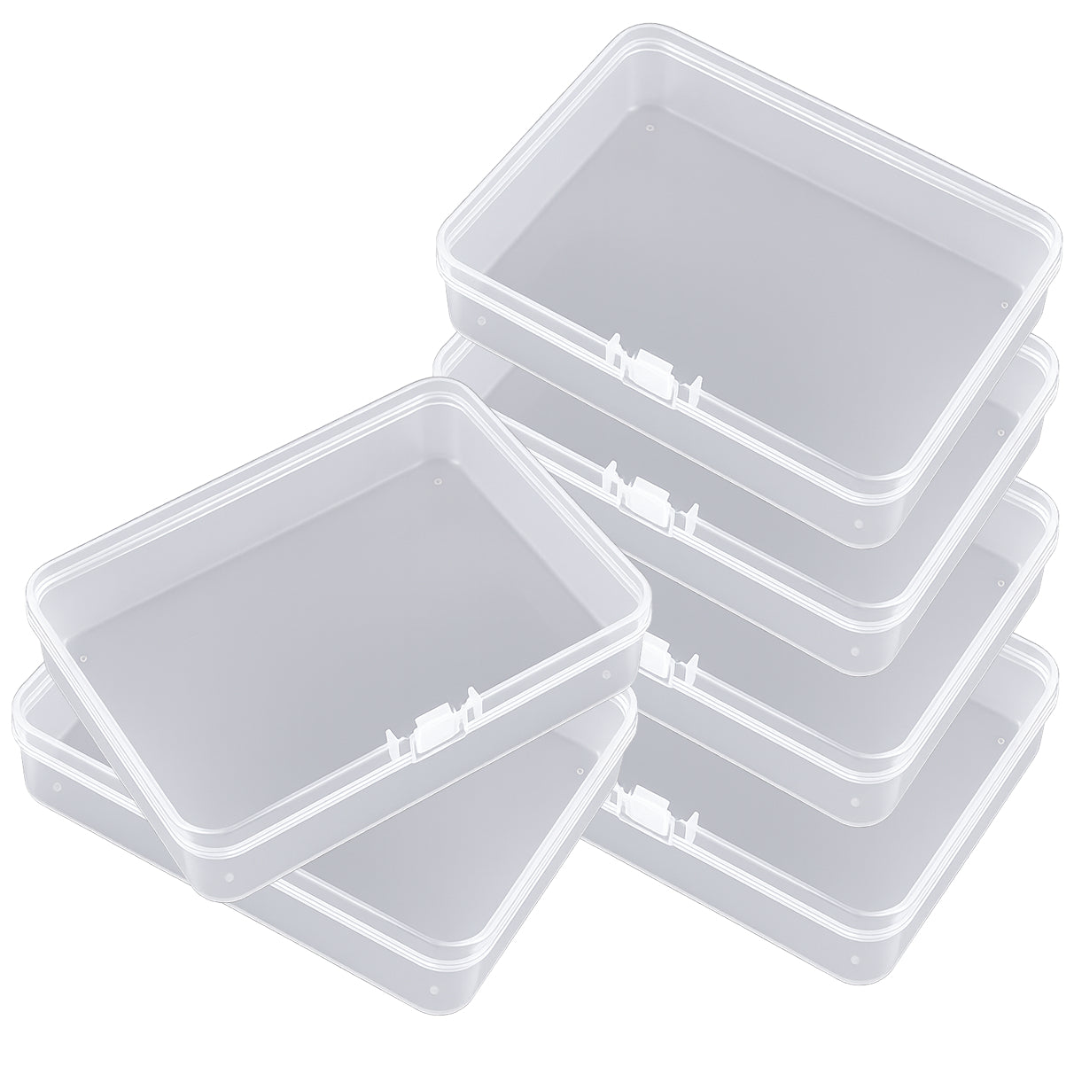 Clear Plastic Mini Storage Boxes for Beads, Jewelry, Crafts, and Small Item Organization, Pack of 6