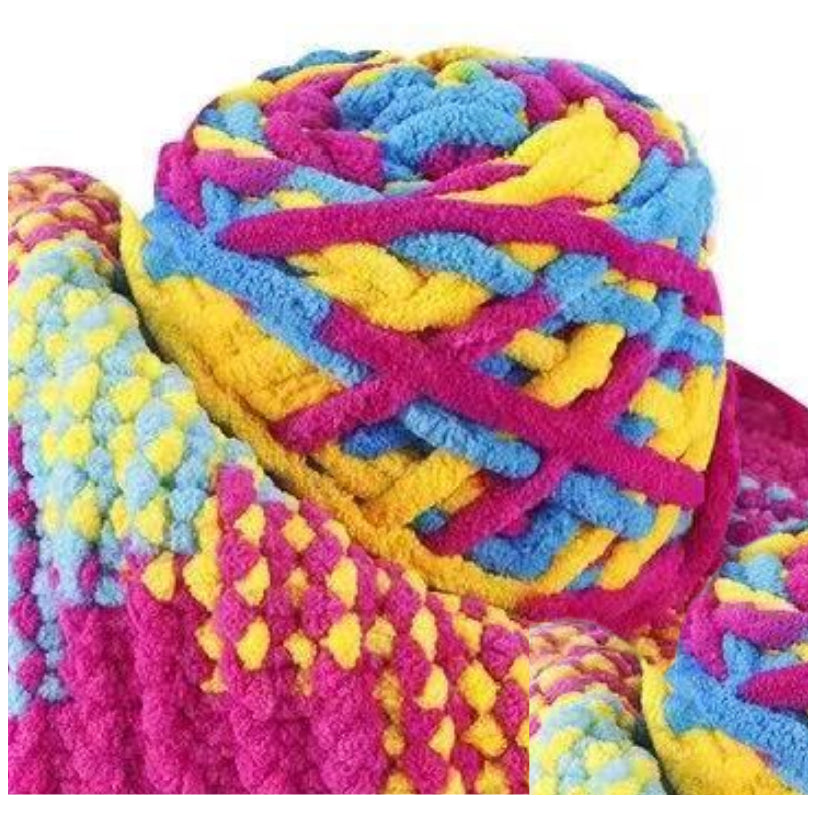 5mm Super Bulky Icicle Chenille Blanket Yarn 100g/3.53oz, 72 Yards for Knitting & Crocheting Crafts
