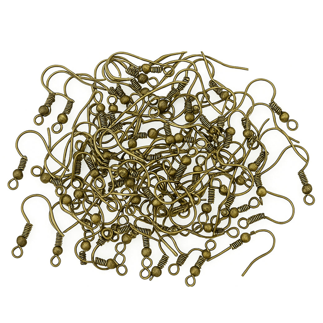 Hypoallergenic Silver Earring Hooks with Ball and Coil for DIY Jewelry Making, Pack of 120