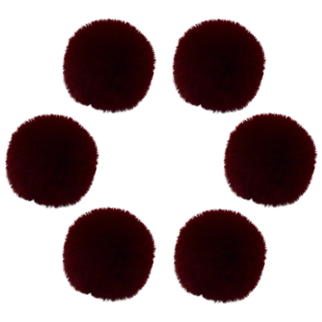 7.5cm Faux Rabbit Fur Ball for DIY Crafts, Keychains, and Decorations, 6-Pack