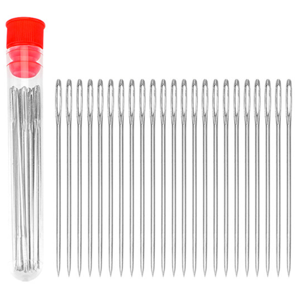 23Pcs Pack Large Eye Sewing Needles with Storage Bottle for Embroidery, Yarn, Leather, and Crafts