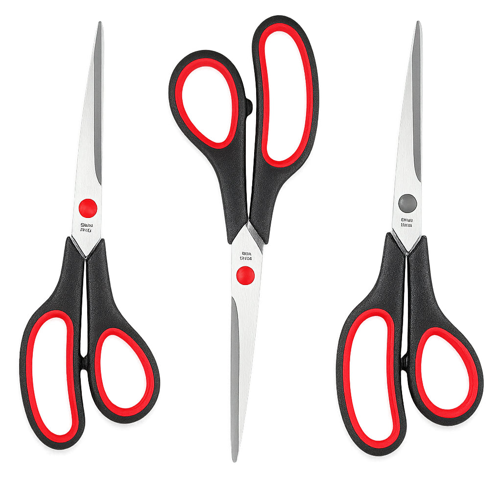 8-Inch Stainless Steel Tailoring Scissors Set Ultra Sharp Dressmaking Shears for Sewing, Crafts, and Office, Pack of 3