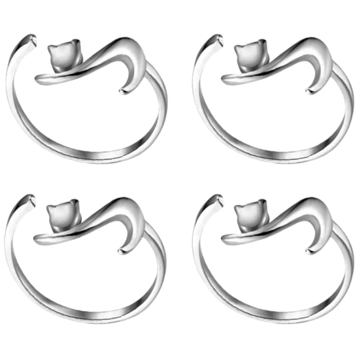 4pcs Cat Design Open Yarn Guide Rings for Faster Knitting and Crochet Thread Control