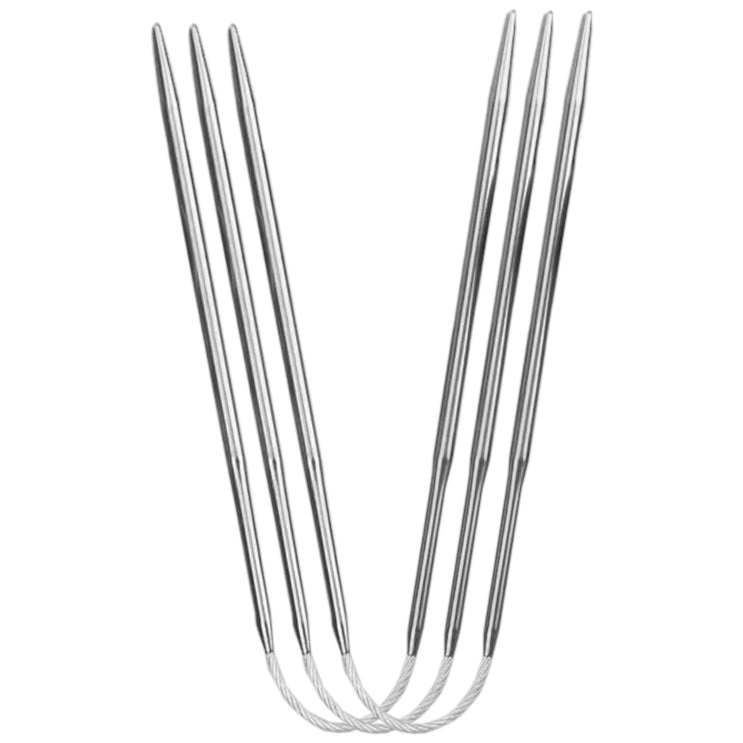 3pcs Double Pointed Stainless Steel Knitting Needles Set for Knitting Socks, Cuffs, and Hats