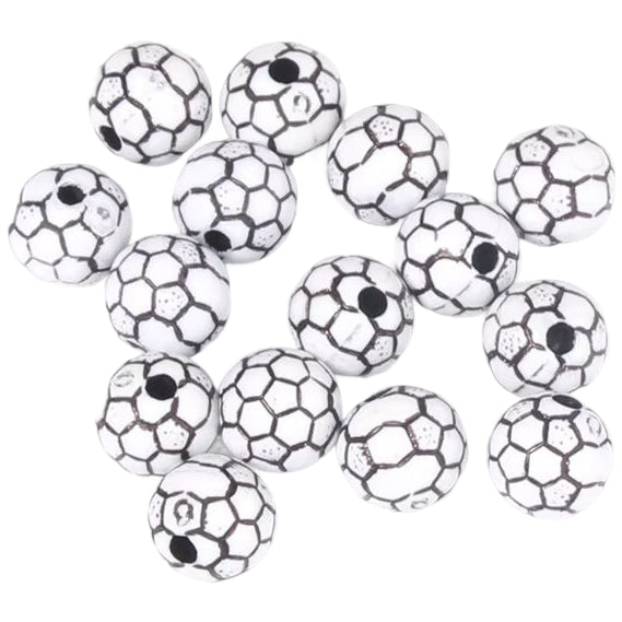 12mm Acrylic Baseball Beads for Sports Jewelry Making and Craft Decorations, Pack of 50