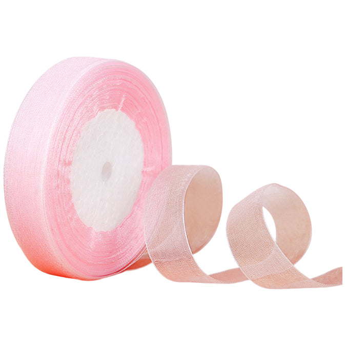 1 Inch Shiny Chiffon Ribbon 50 Yards Roll Polyester Sheer Fabric Ribbon for Crafts and Decorations