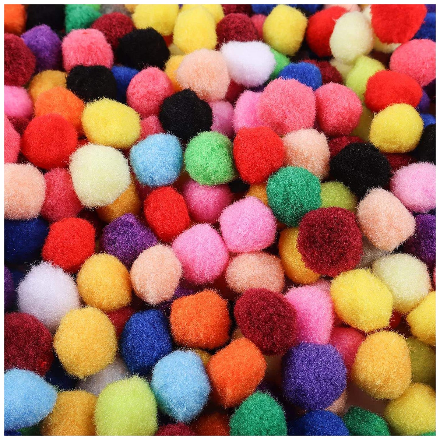 Colorful Craft Pom Poms for DIY Art Projects Decorations Classroom Activities and Handmade Crafts, Pack of 200