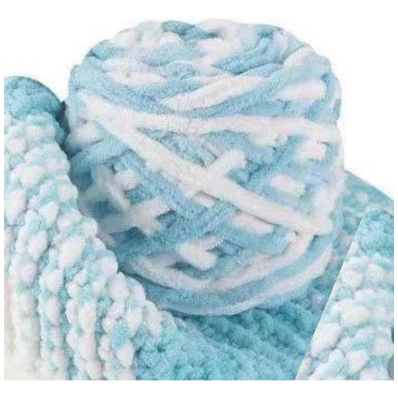 5mm Super Bulky Icicle Chenille Blanket Yarn 100g/3.53oz, 72 Yards for Knitting & Crocheting Crafts