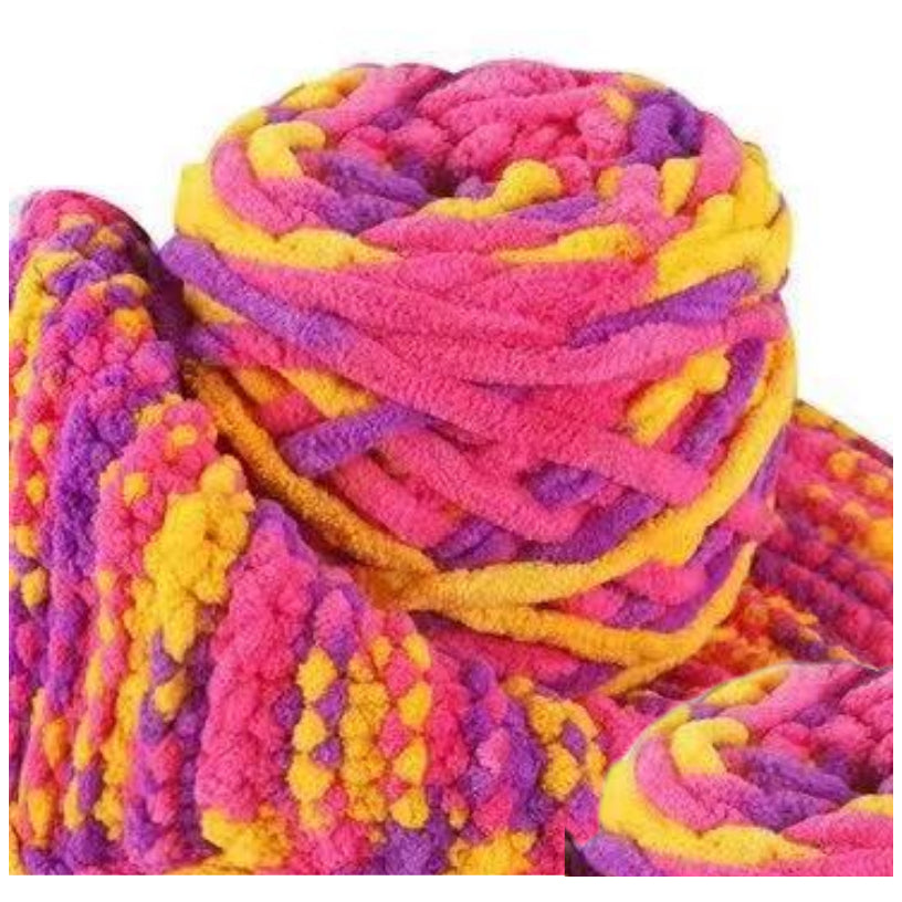 5mm Super Bulky Icicle Chenille Blanket Yarn 100g/3.53oz, 72 Yards for Knitting & Crocheting Crafts