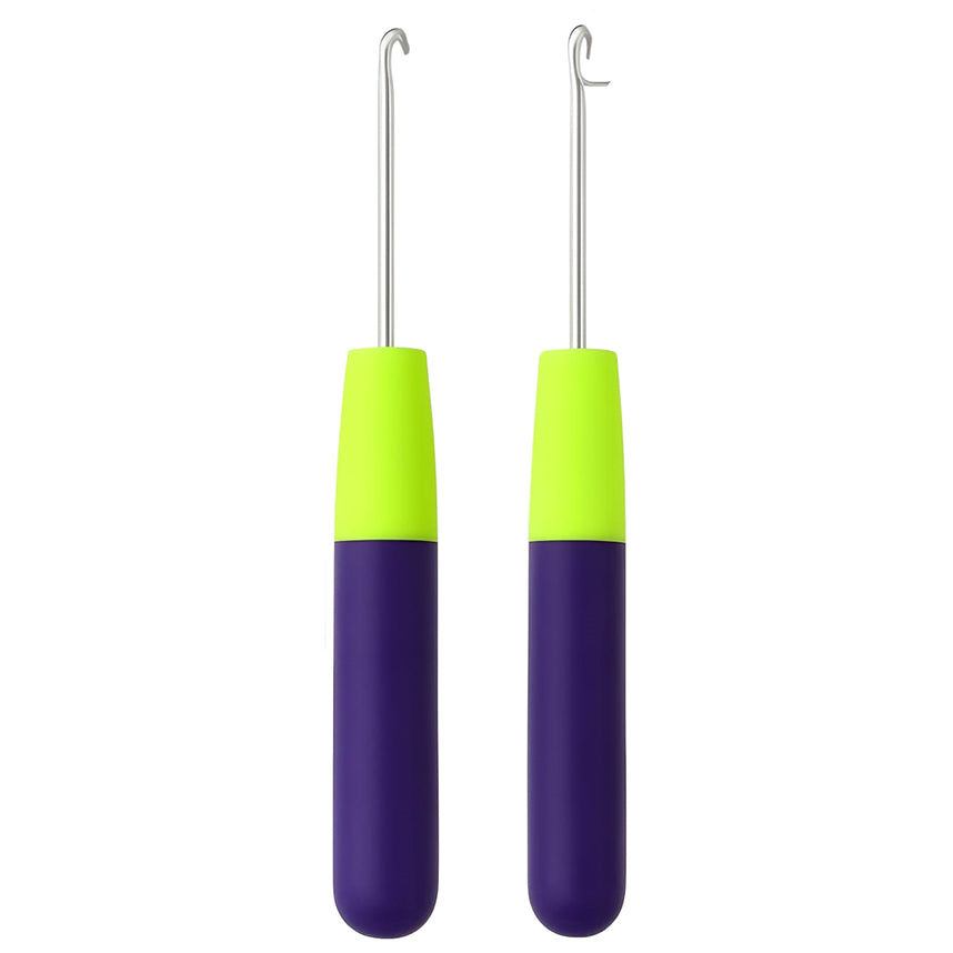 Latch Hook Crochet Tool for Micro Braids Hair Extensions Feather Craft Carpet Weaving Needles, Pack of 2