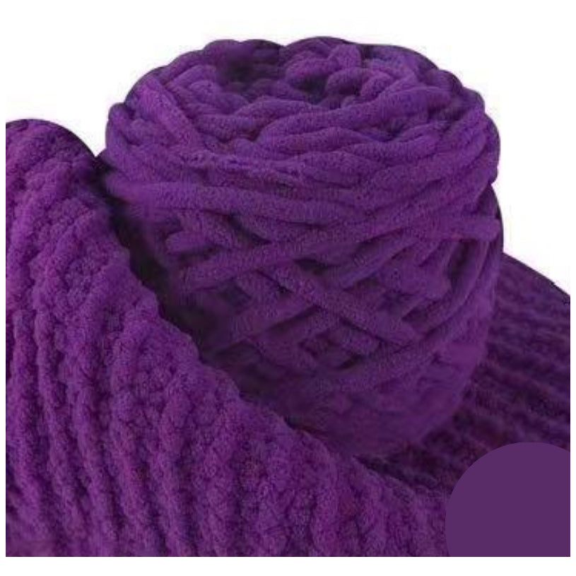 5mm Super Bulky Icicle Chenille Blanket Yarn 100g/3.53oz, 72 Yards for Knitting & Crocheting Crafts