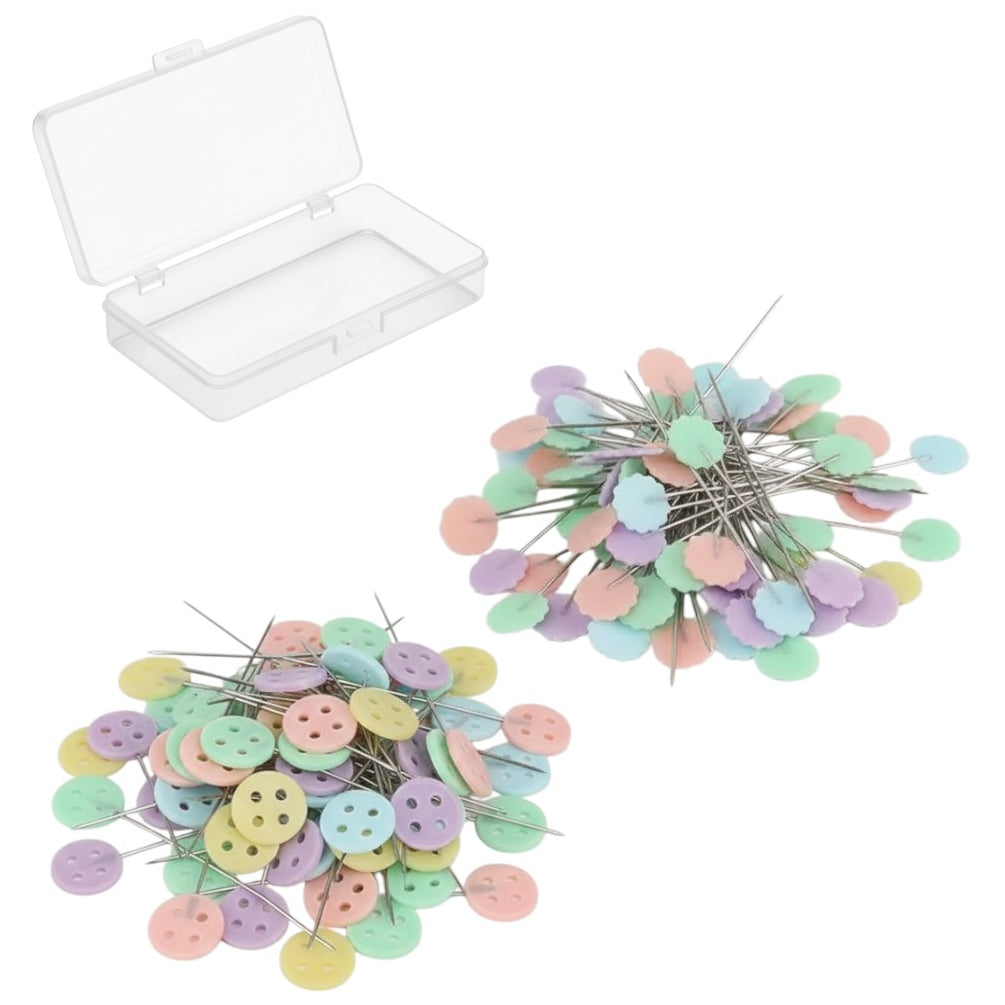 Flat Head Sewing Pins 2.16 Inch Straight Quilting Pins with Transparent Box for Crafts and Dressmaking