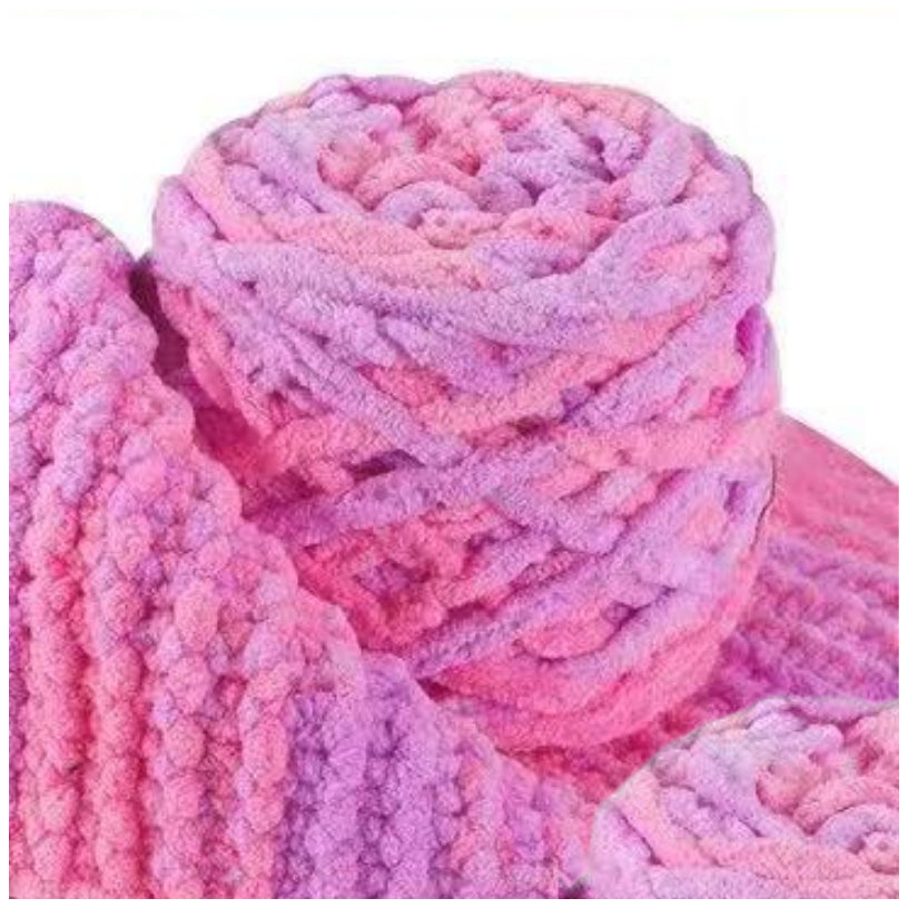 5mm Super Bulky Icicle Chenille Blanket Yarn 100g/3.53oz, 72 Yards for Knitting & Crocheting Crafts