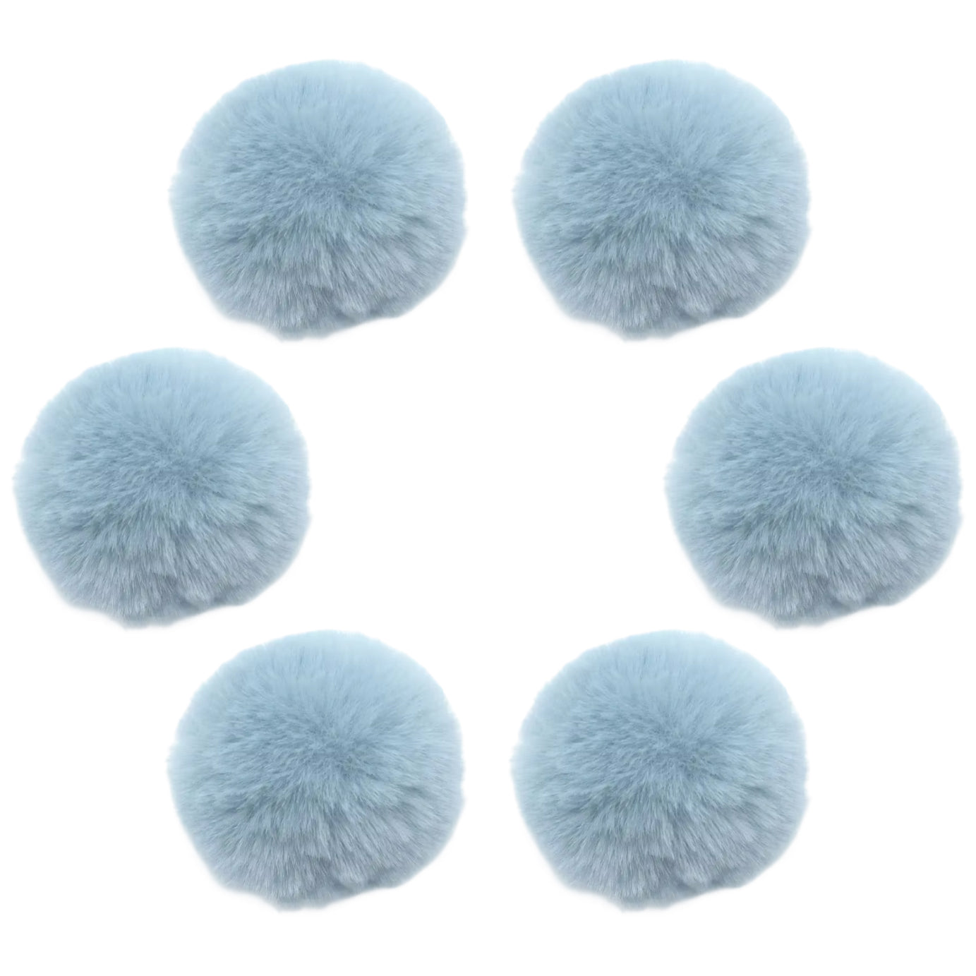7.5cm Faux Rabbit Fur Ball for DIY Crafts, Keychains, and Decorations, 6-Pack