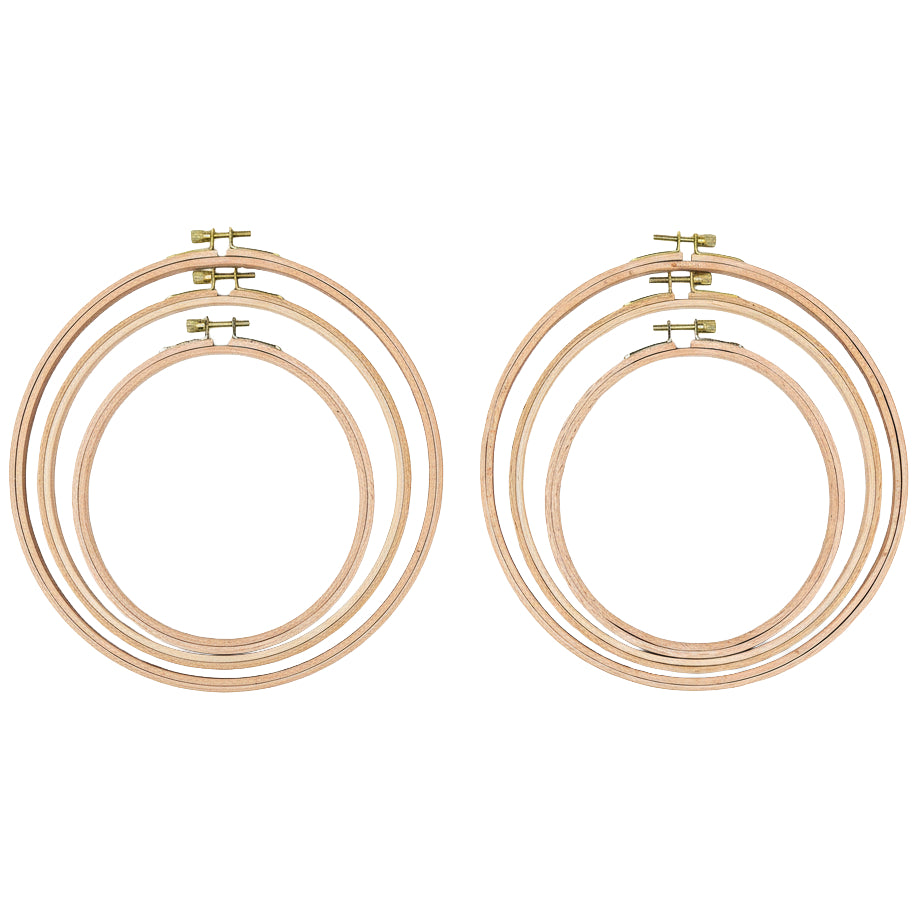 Beech Wood Embroidery Hoop Set 4 to 6 Inch Cross Stitch Rings for DIY Sewing and Craft Projects