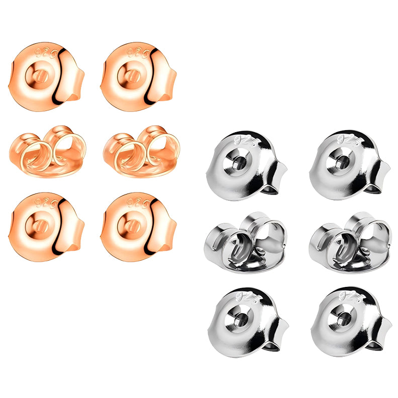Hypoallergenic Locking Earring Backs Replacement Set 6 Pairs Secure Stud Earring Backings for Jewelry Repair and Daily Wear