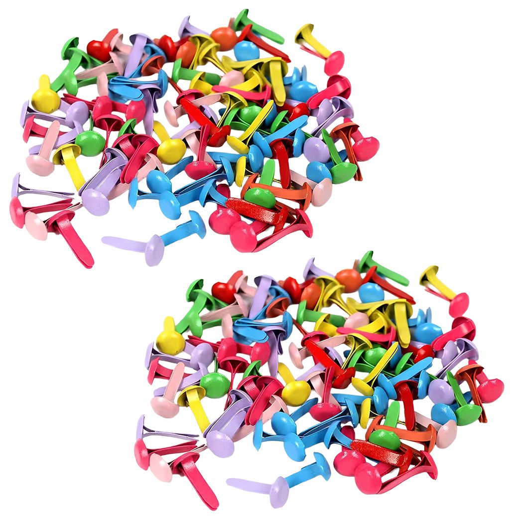 Mini Brass Paper Fasteners for Crafts, Metal Brads for DIY Paper Projects and Scrapbooking Pins