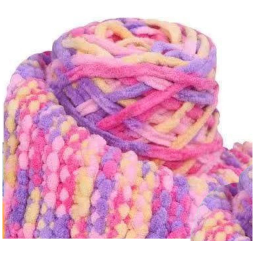 5mm Super Bulky Icicle Chenille Blanket Yarn 100g/3.53oz, 72 Yards for Knitting & Crocheting Crafts