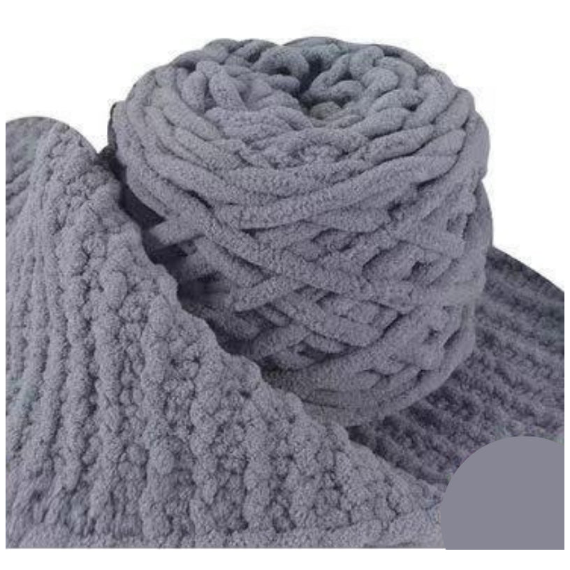 5mm Super Bulky Icicle Chenille Blanket Yarn 100g/3.53oz, 72 Yards for Knitting & Crocheting Crafts