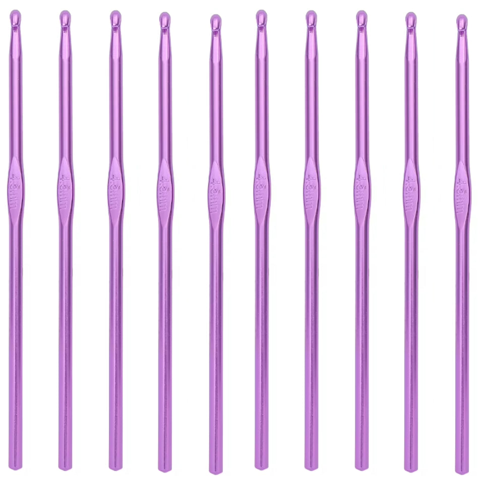 Multi-Colored Aluminum Crochet Hooks Set for DIY Crafts and Knitting Projects
