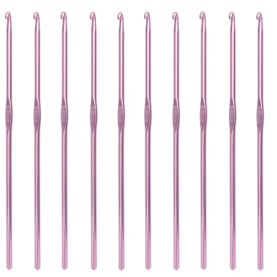 Multi-Colored Aluminum Crochet Hooks Set for DIY Crafts and Knitting Projects