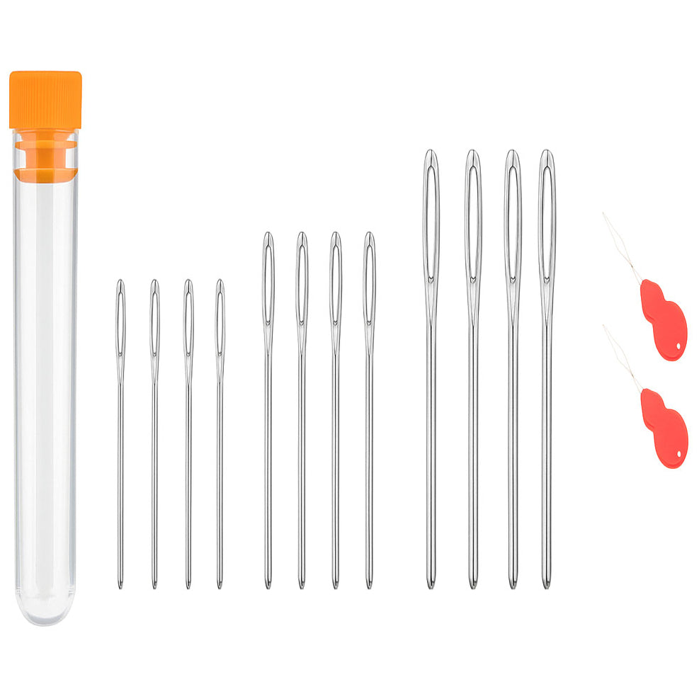 Stainless Steel Large-Eye Blunt Yarn Needles for Knitting, Sewing, Weaving, and Craft Projects