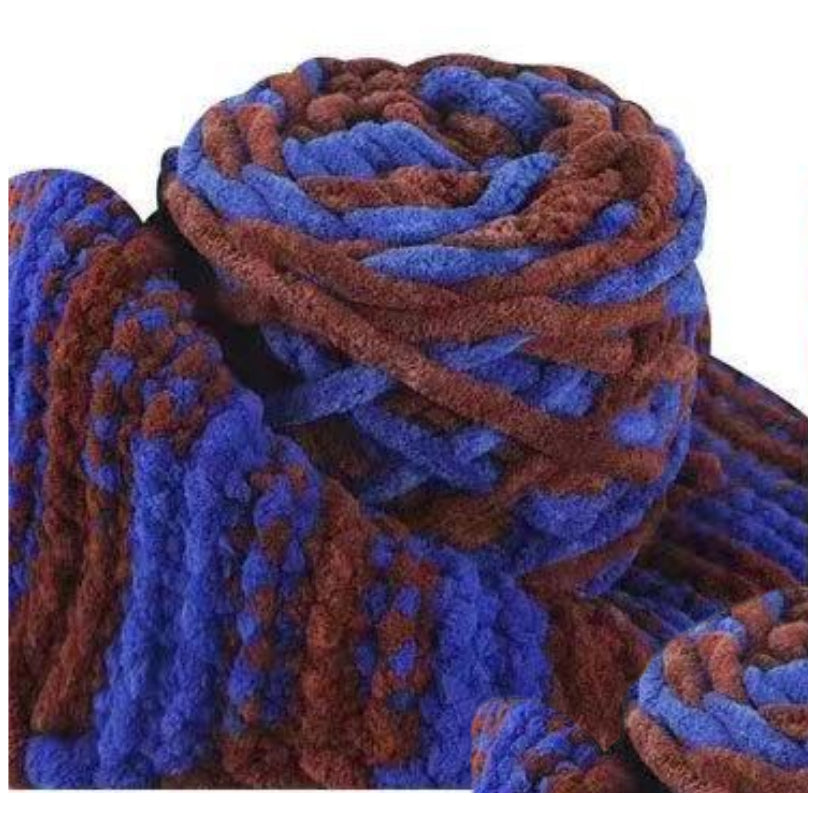 5mm Super Bulky Icicle Chenille Blanket Yarn 100g/3.53oz, 72 Yards for Knitting & Crocheting Crafts